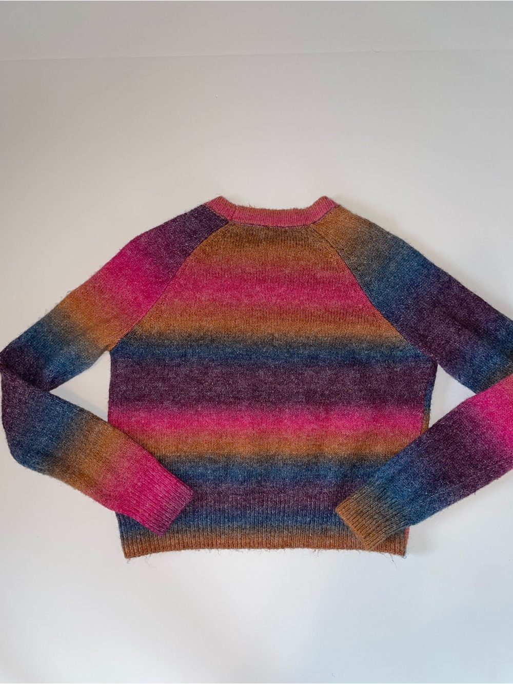 BB Dakota by Steve Madden Rainbow Ombre Striped Knit Sweater S